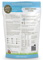 Back of a camel milk powder package with text and branding
