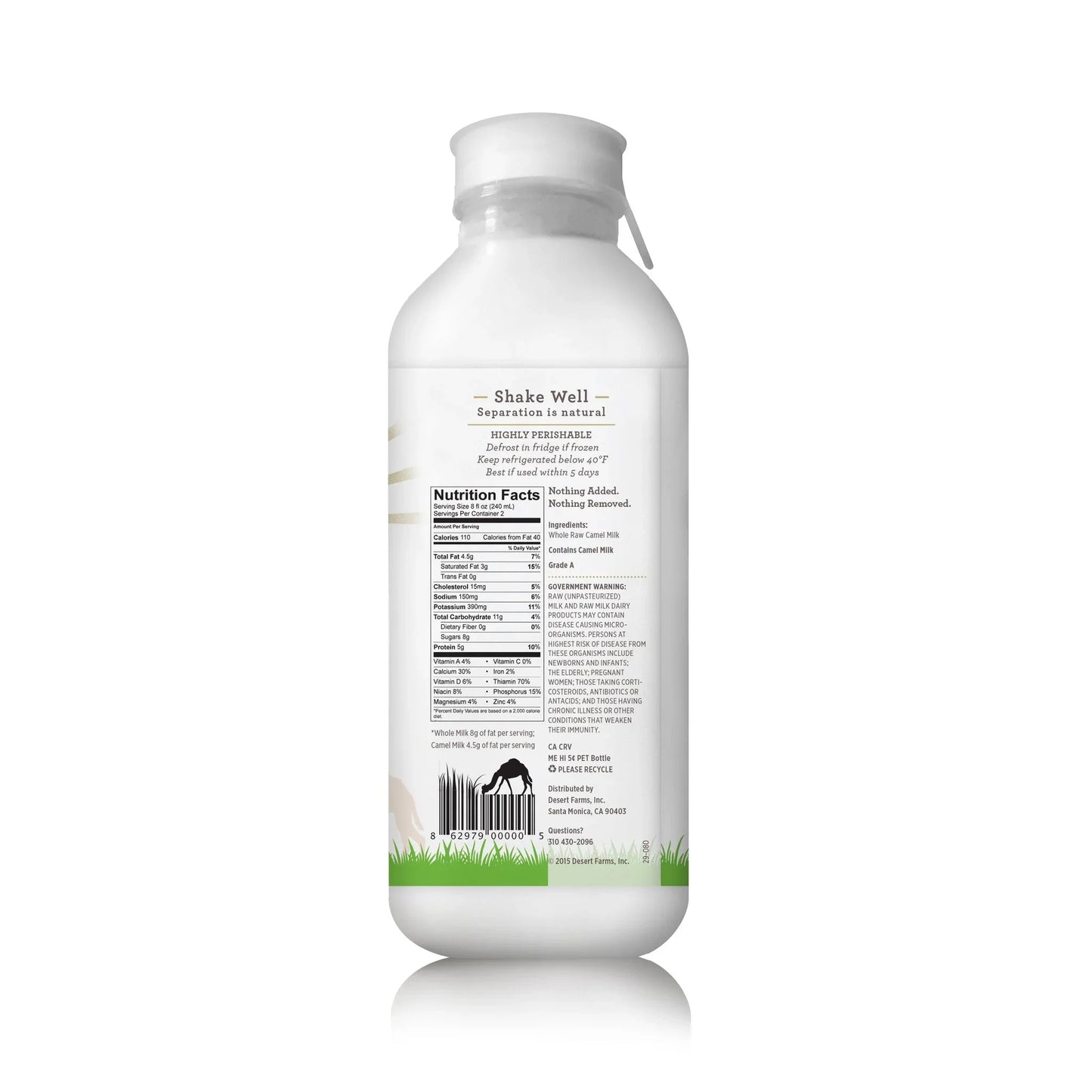 Raw Camel Milk on a white background