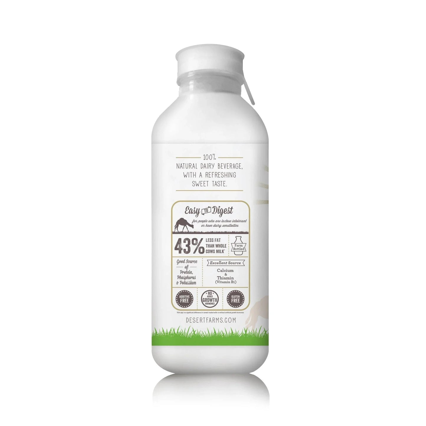 Desert Farms Raw Camel Milk on a white background