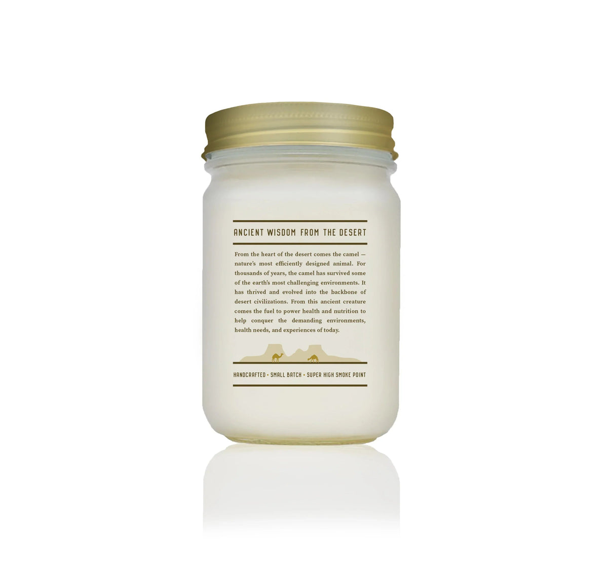 Jar with gold lid on a white background