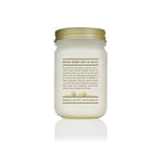 Jar with gold lid on a white background