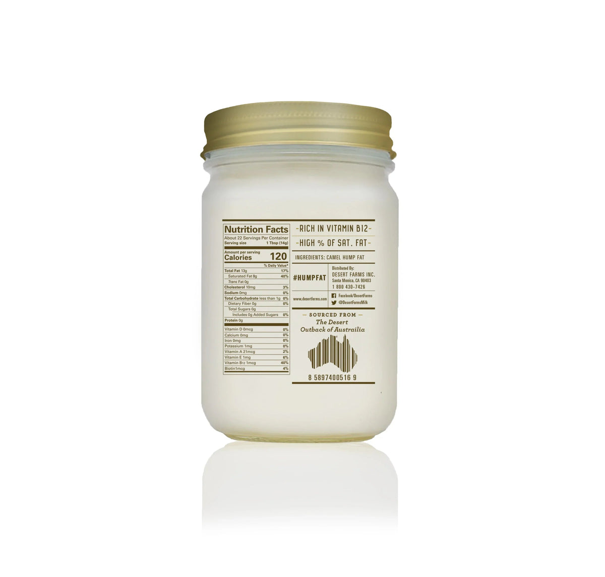 Jar with a gold lid on a white background