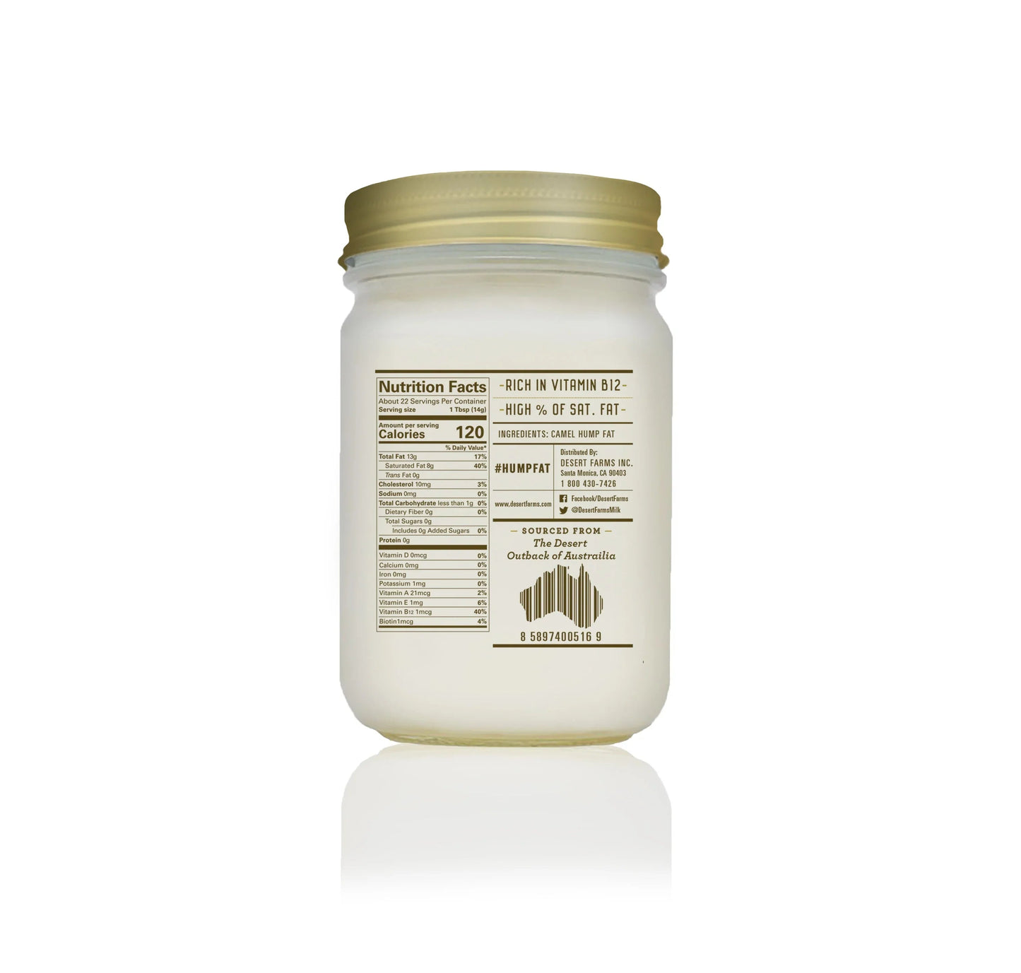 Jar with a gold lid on a white background
