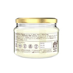 Jar with gold lid and nutritional label on a white background