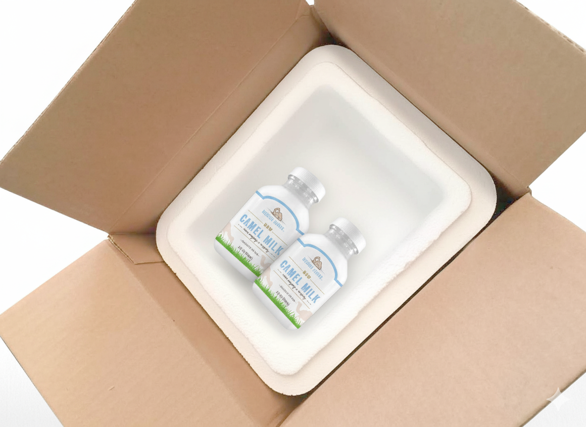 Bottle of Clearasil Ultra in a cardboard box with styrofoam padding.